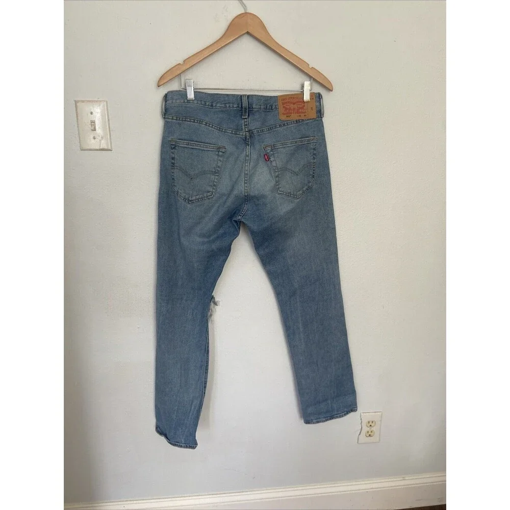 Levis 501 Original Fit Stretch Distressed Denim Jeans‎ 32 x 30